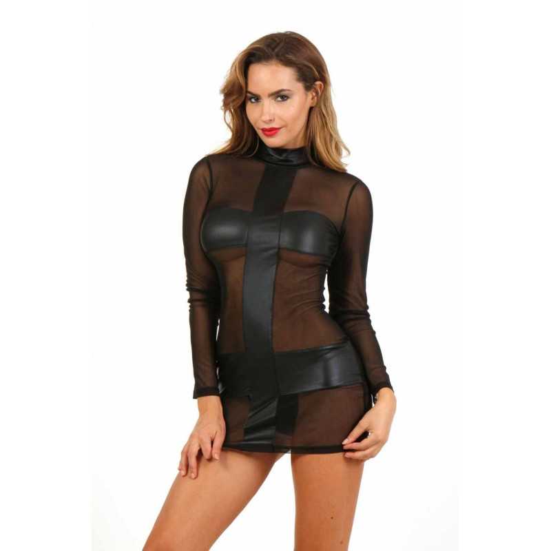 Votre site Erotique Fruits Défendus Robe Micro Résille Noir