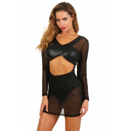 Votre site Erotique Fruits Défendus Robe Body Wetlook et Voile