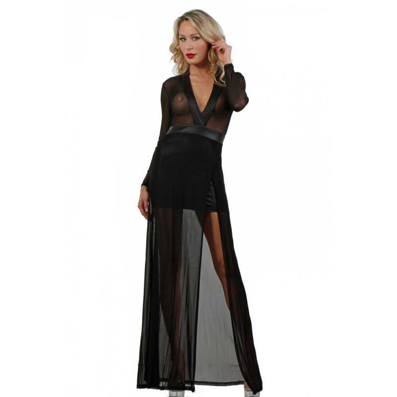 Votre site Erotique Fruits Défendus Robe Longue Micro Résille
