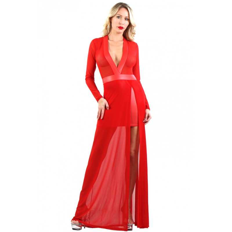 Votre site Erotique Fruits Défendus Robe Longue Micro Résille