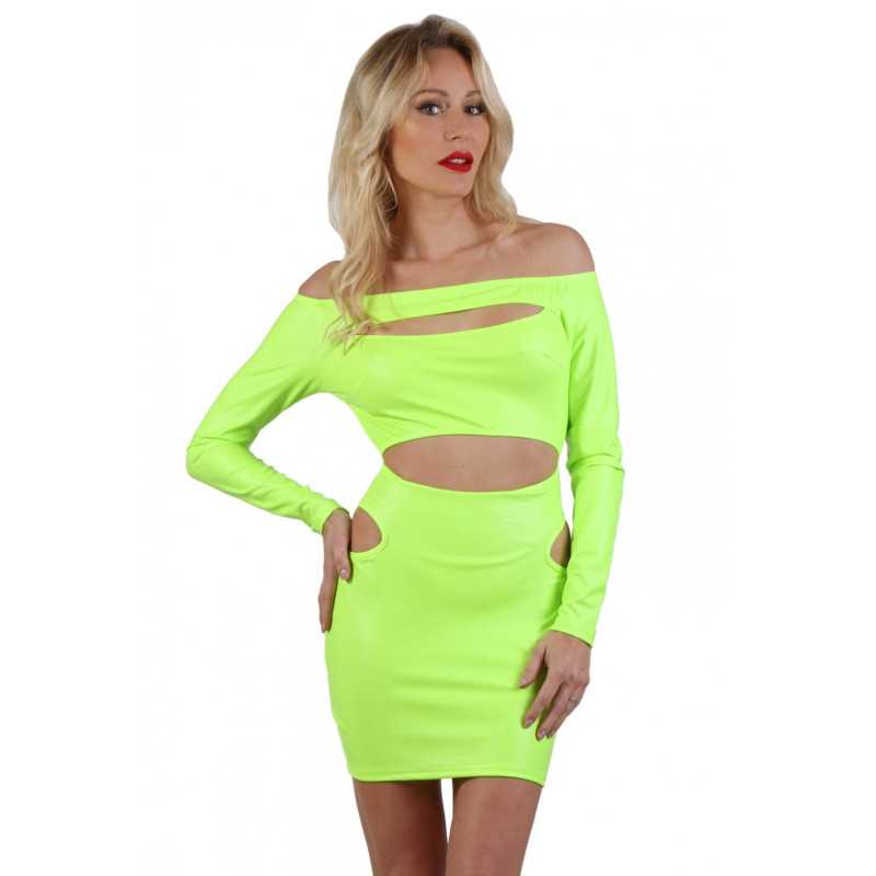 Votre site Erotique Fruits Défendus Robe ajourée Wetlook fluo