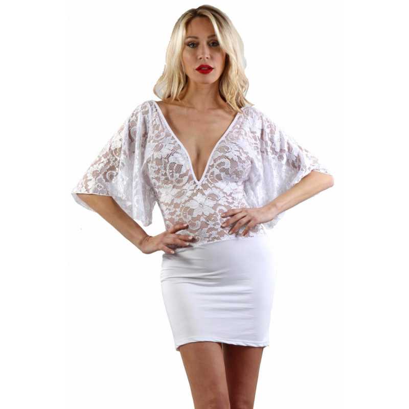 Votre site Erotique Fruits Défendus Robe blanche haut dentelle