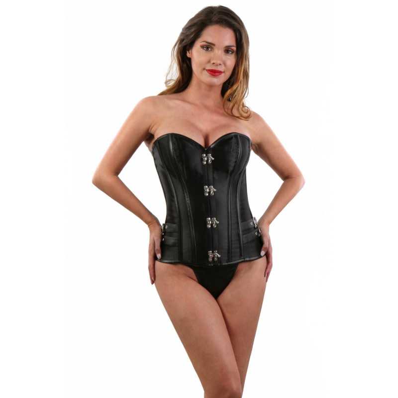 Votre site Erotique Fruits Défendus Corset satiné et effet cuir