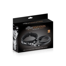 Votre site Erotique Fruits Défendus Collier Cuir Vernis Noir et